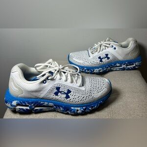 Under Armour Men's HOVR Infinite 2 UC White Electric Blue Shoes Size 8 EUC